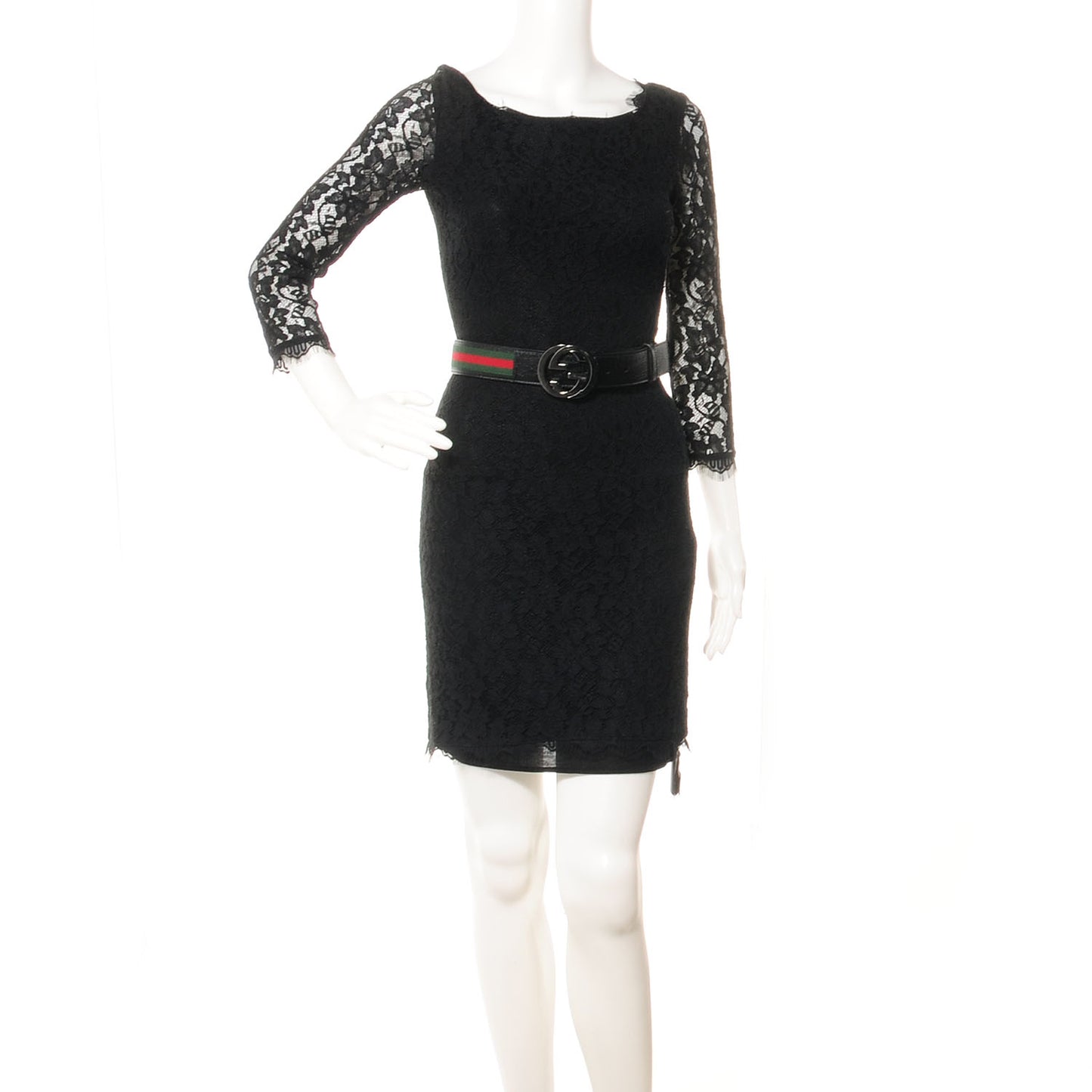 Leather Web GG Belt Black 95 38