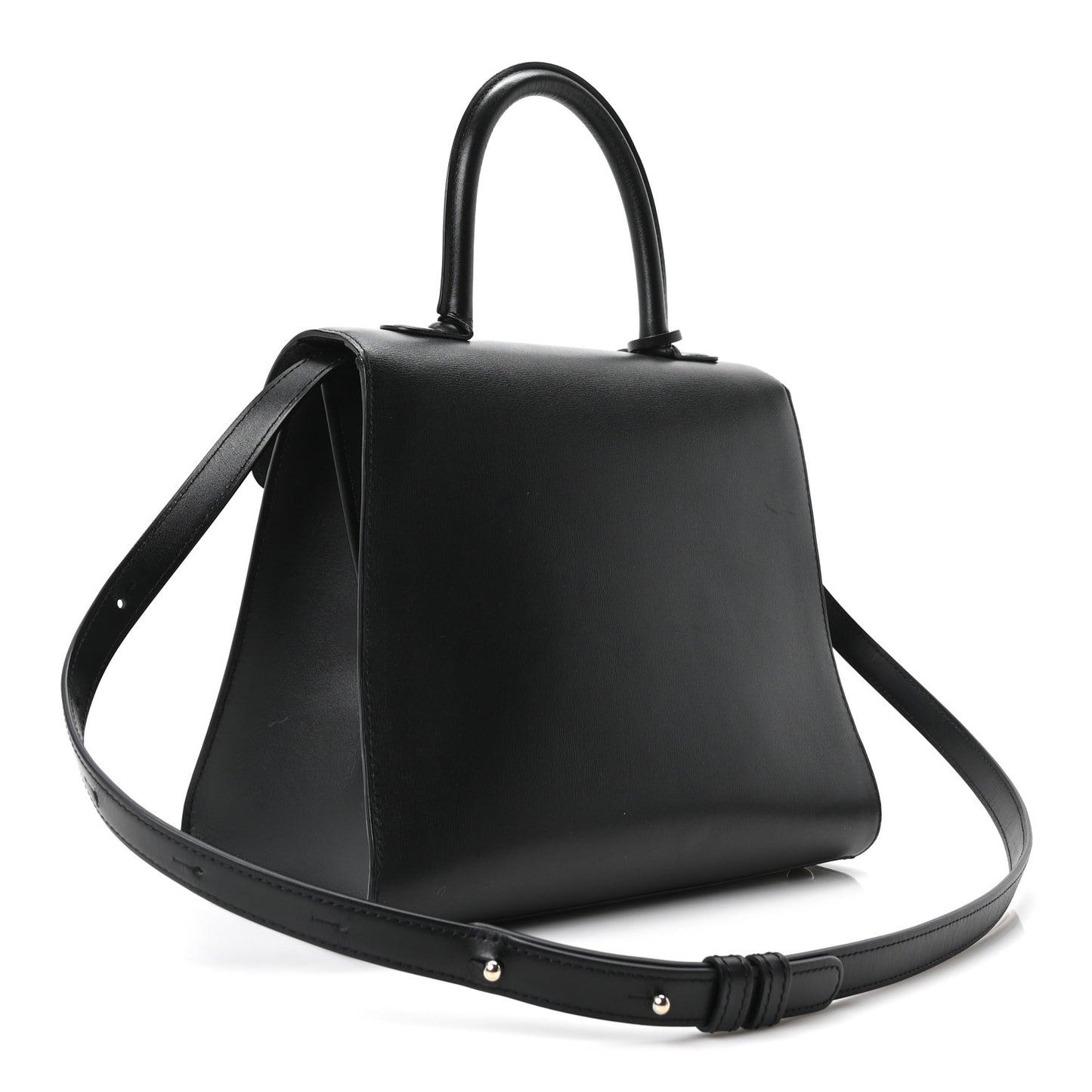 Box Calfskin MM Brillant Satchel Black Black