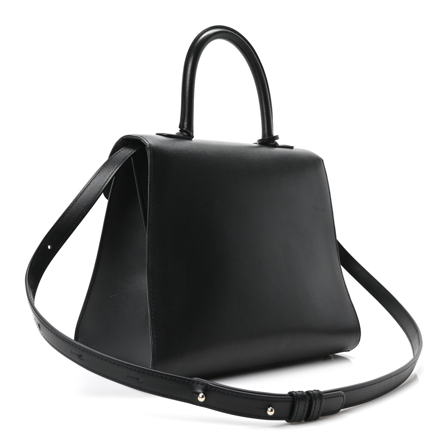 Delvaux Box Calfskin MM Brillant Satchel Black Black 4 of 11