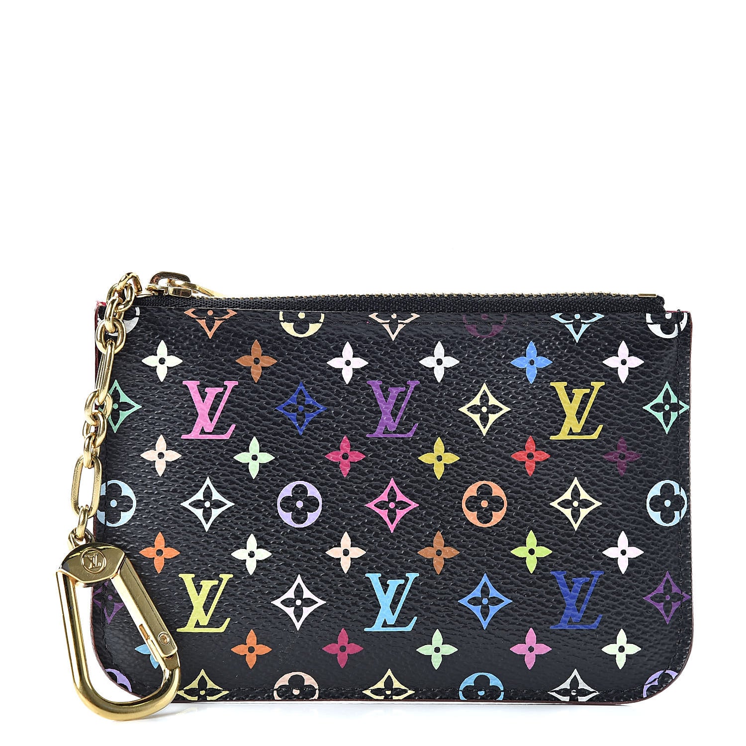 Louis Vuitton Monogram Multicolor Key Pouch Black Grenade 1 of 9