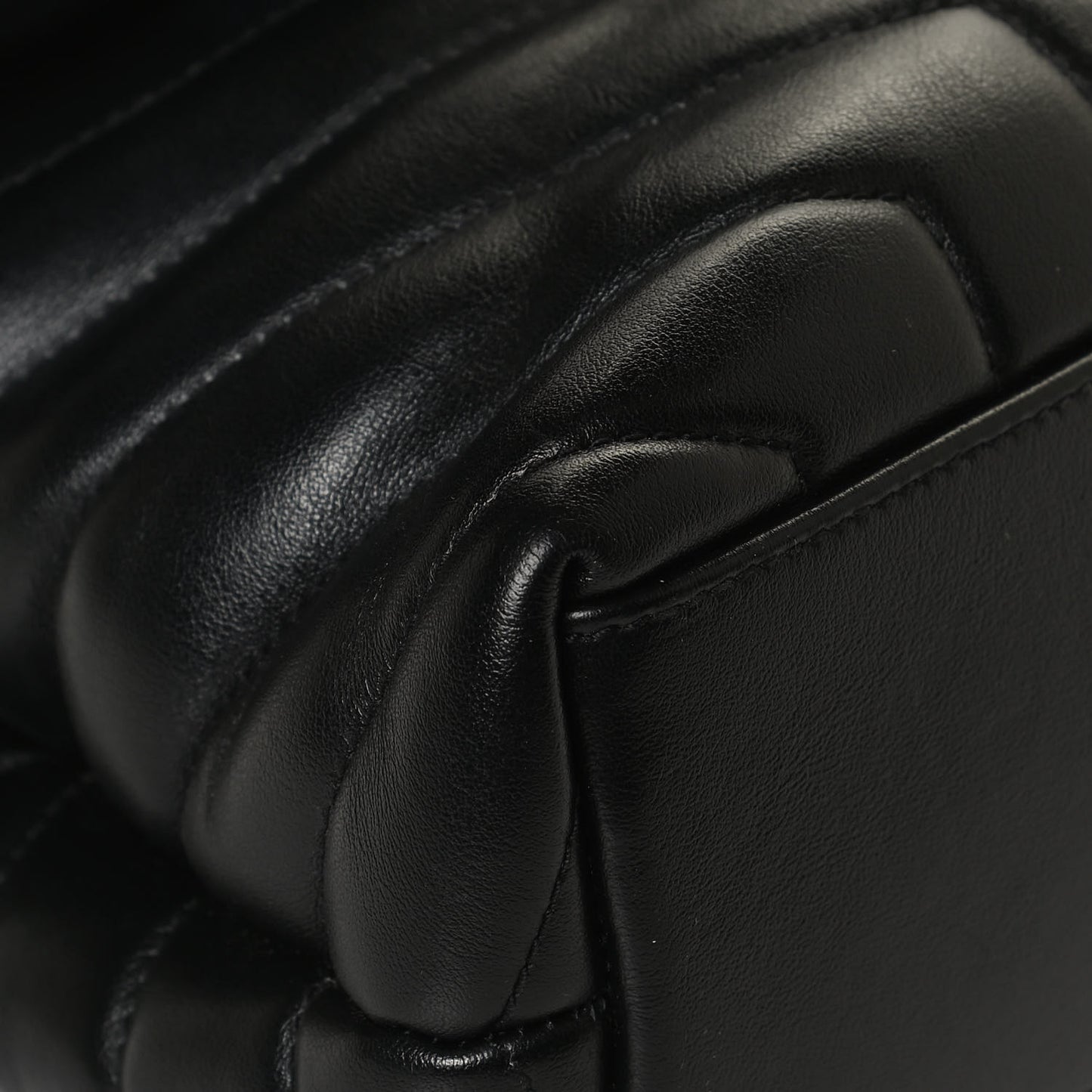 Calfskin Y Quilted Monogram Small Loulou Chain Satchel Black