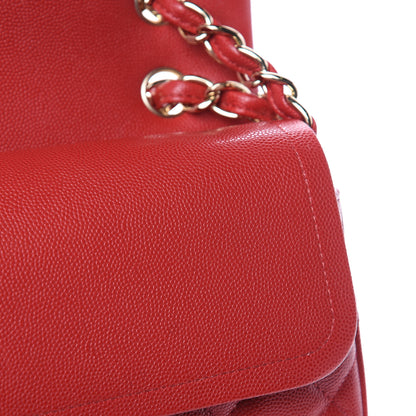 Chanel Caviar Quilted Jumbo Double Flap Red 18 of 20