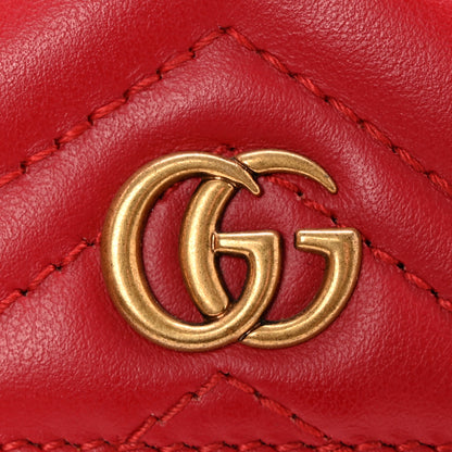 Gucci Calfskin Matelasse GG Marmont Card Case Wallet Hibiscus Red 11 of 11