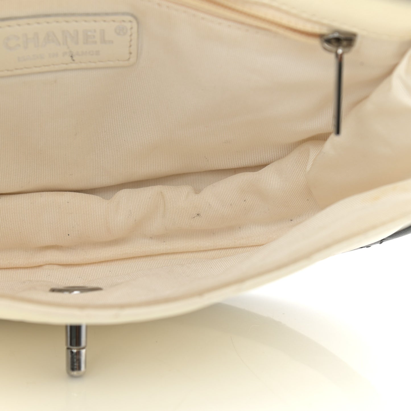 Lambskin Quilted Small Hula Hoop Flap Ivory