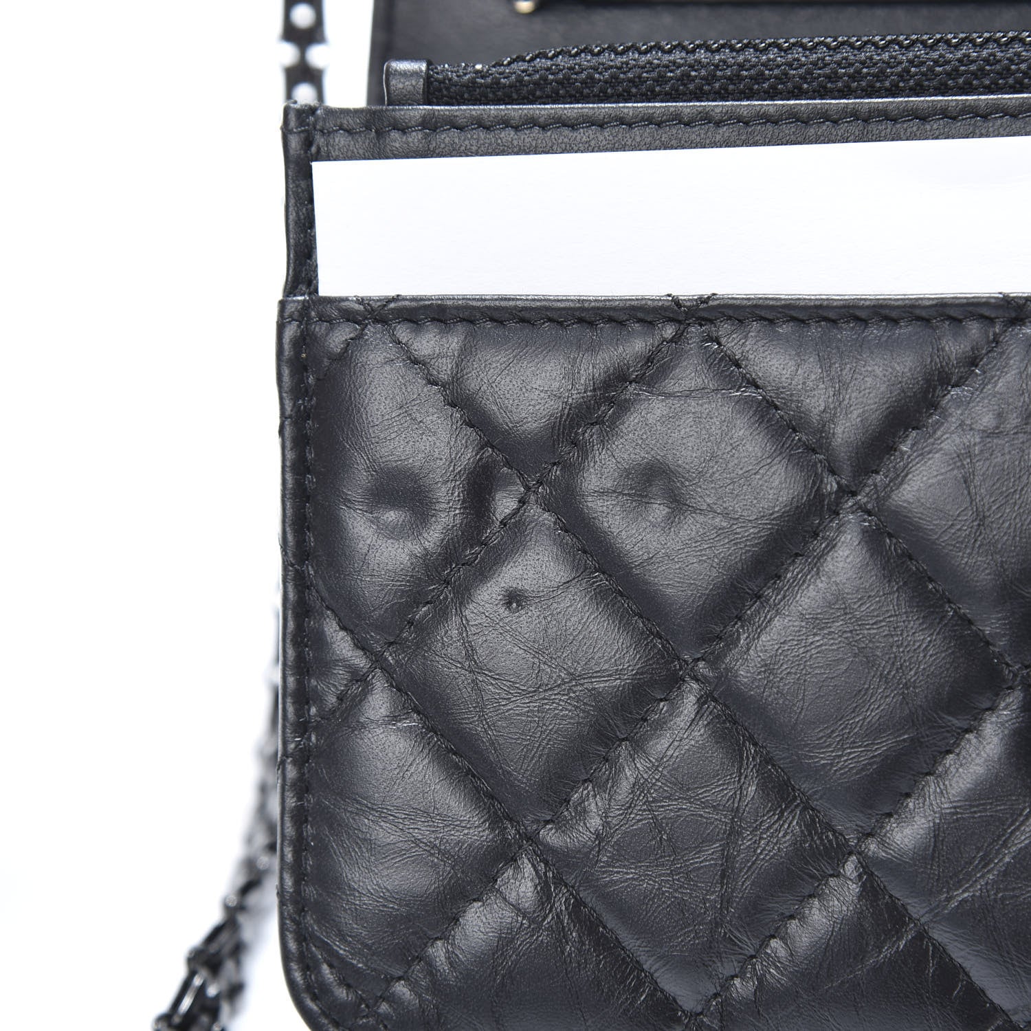 Chanel Aged Calfskin Quilted Reissue Wallet On Chain WOC So Black 11 of 11