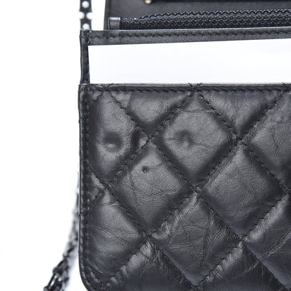 Chanel Aged Calfskin Quilted Reissue Wallet On Chain WOC So Black 11 of 11