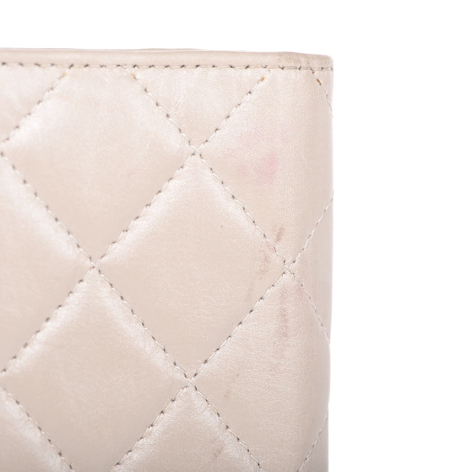 Chanel Aged Calfskin Quilted Cambon Quilted Yen Wallet Pearl 13 of 19