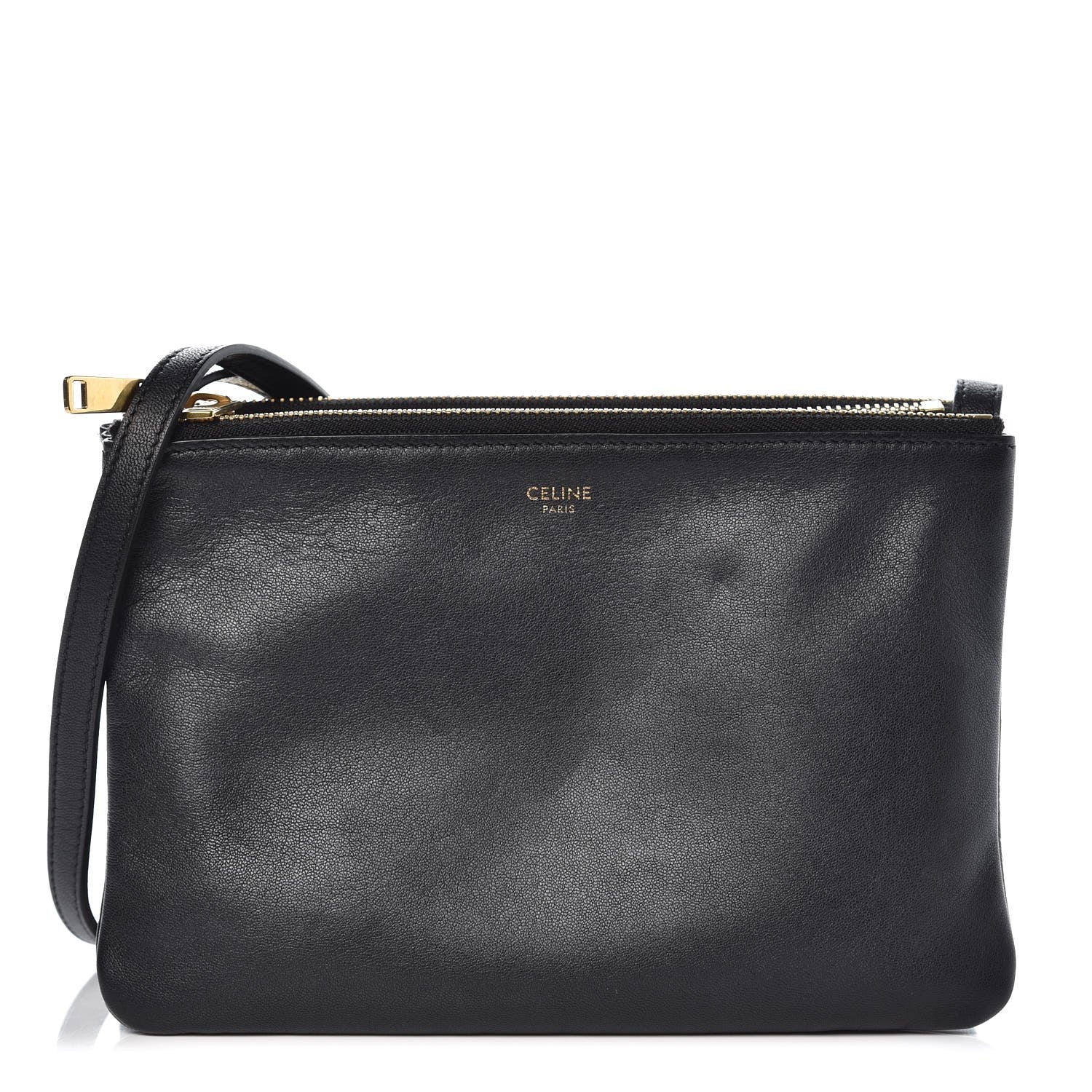 Celine Lambskin Small Trio Crossbody Bag Black 1 of 8
