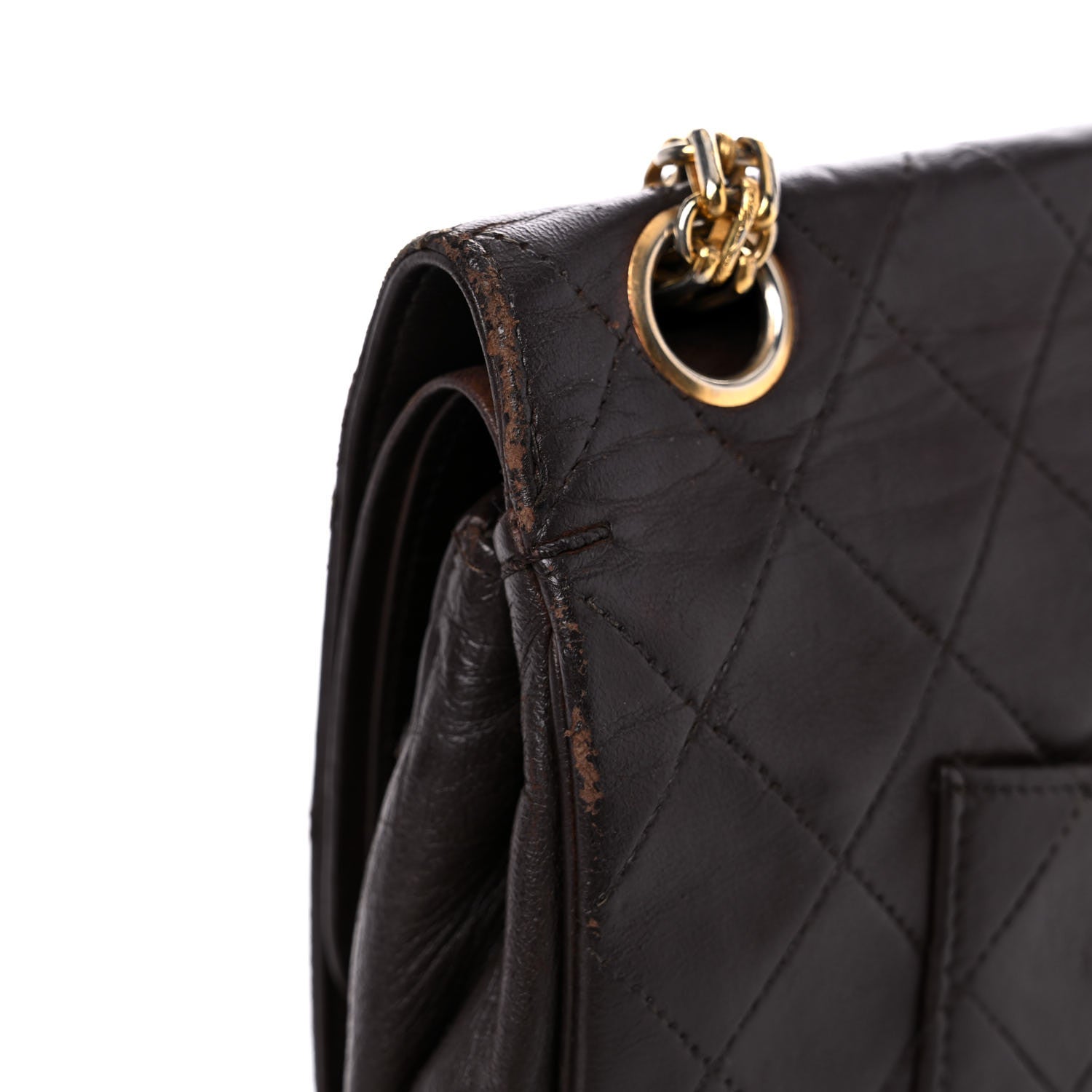 Chanel Lambskin Quilted Medium Bijoux Chain Double Flap Brown 23 of 26
