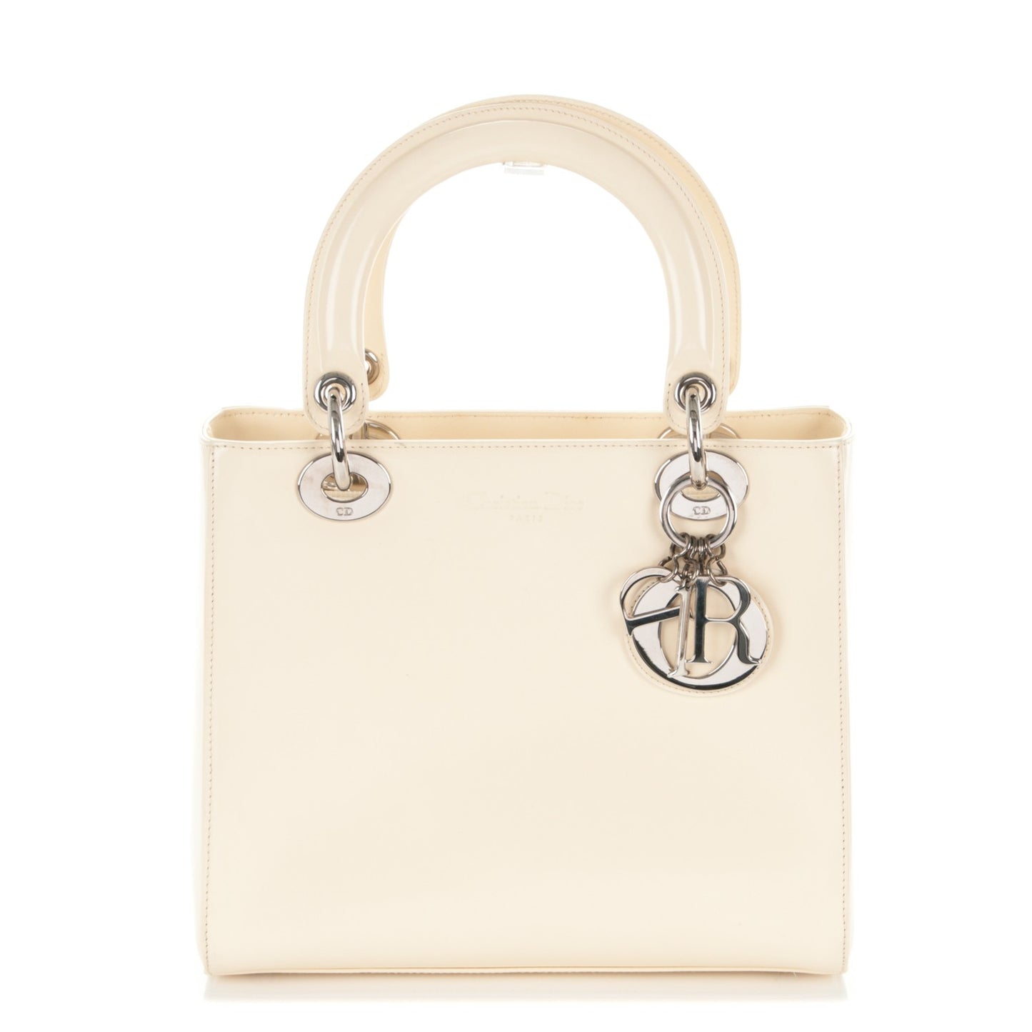 Patent Medium Lady Dior Beige