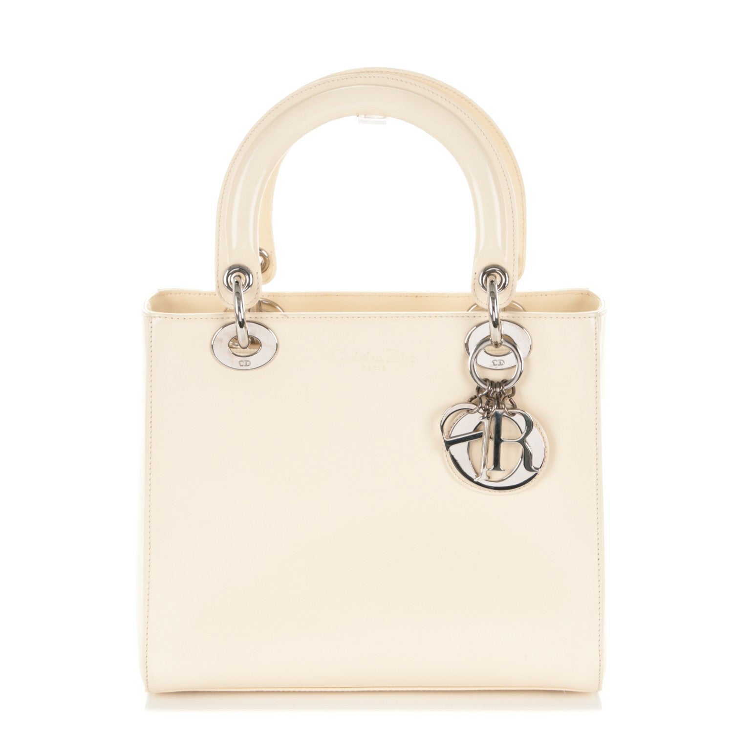 Christian Dior Patent Medium Lady Dior Beige 1 of 7