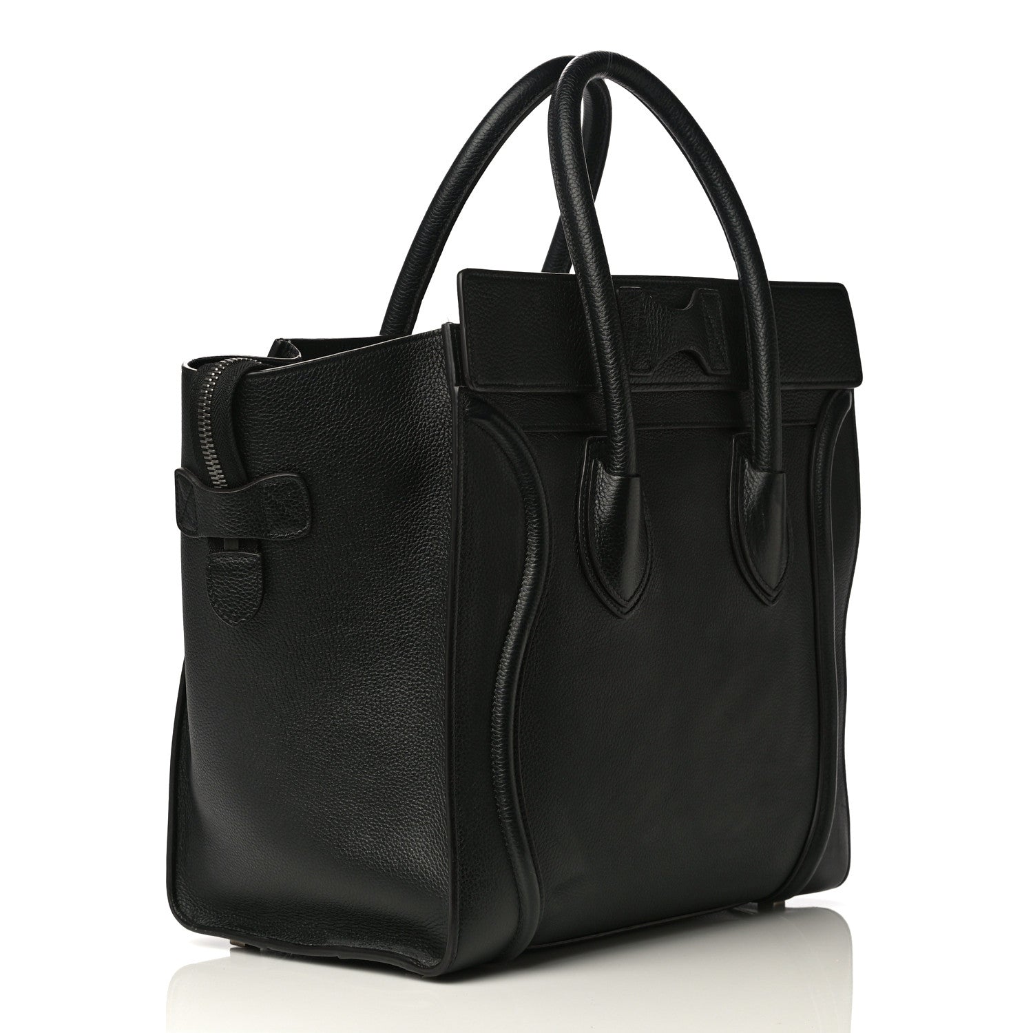 Celine Drummed Calfskin Mini Luggage Black 3 of 14