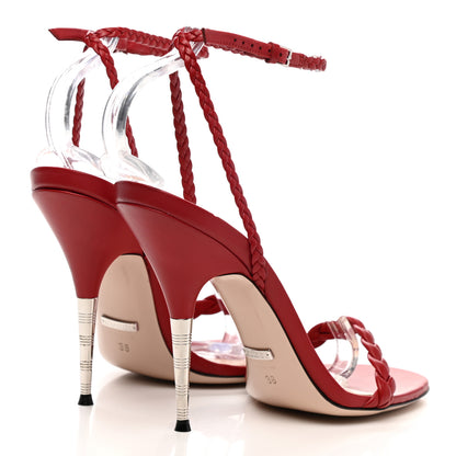 Gucci Nappa Braided Sandals 38 Red 4 of 9