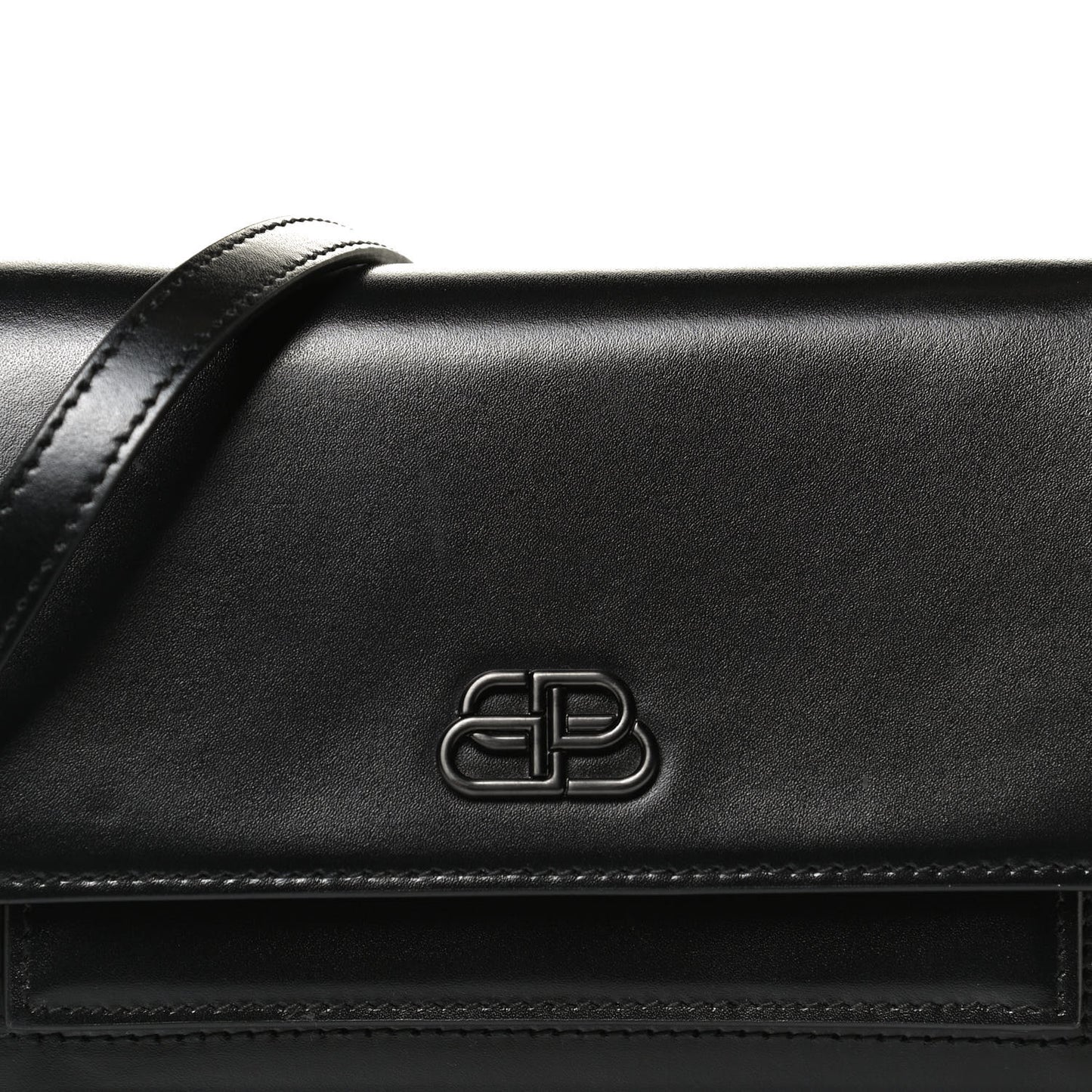 Shiny Box Calfskin Monochrome XS Sharp Belt Bag Black