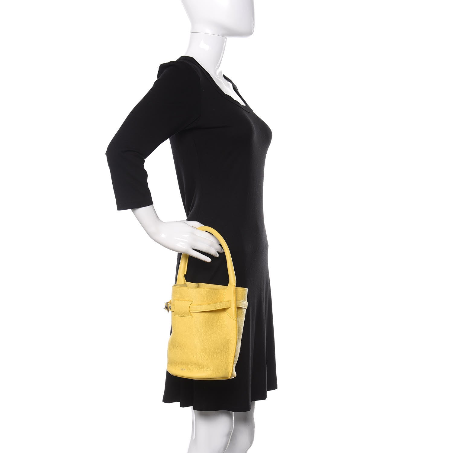 Celine Grained Calfskin Nano Big Bag Bucket Citron 3 of 11