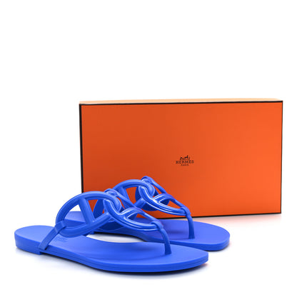 Hermes Rubber Womens Egerie Sandals 38 Bleu Outremer 10 of 10