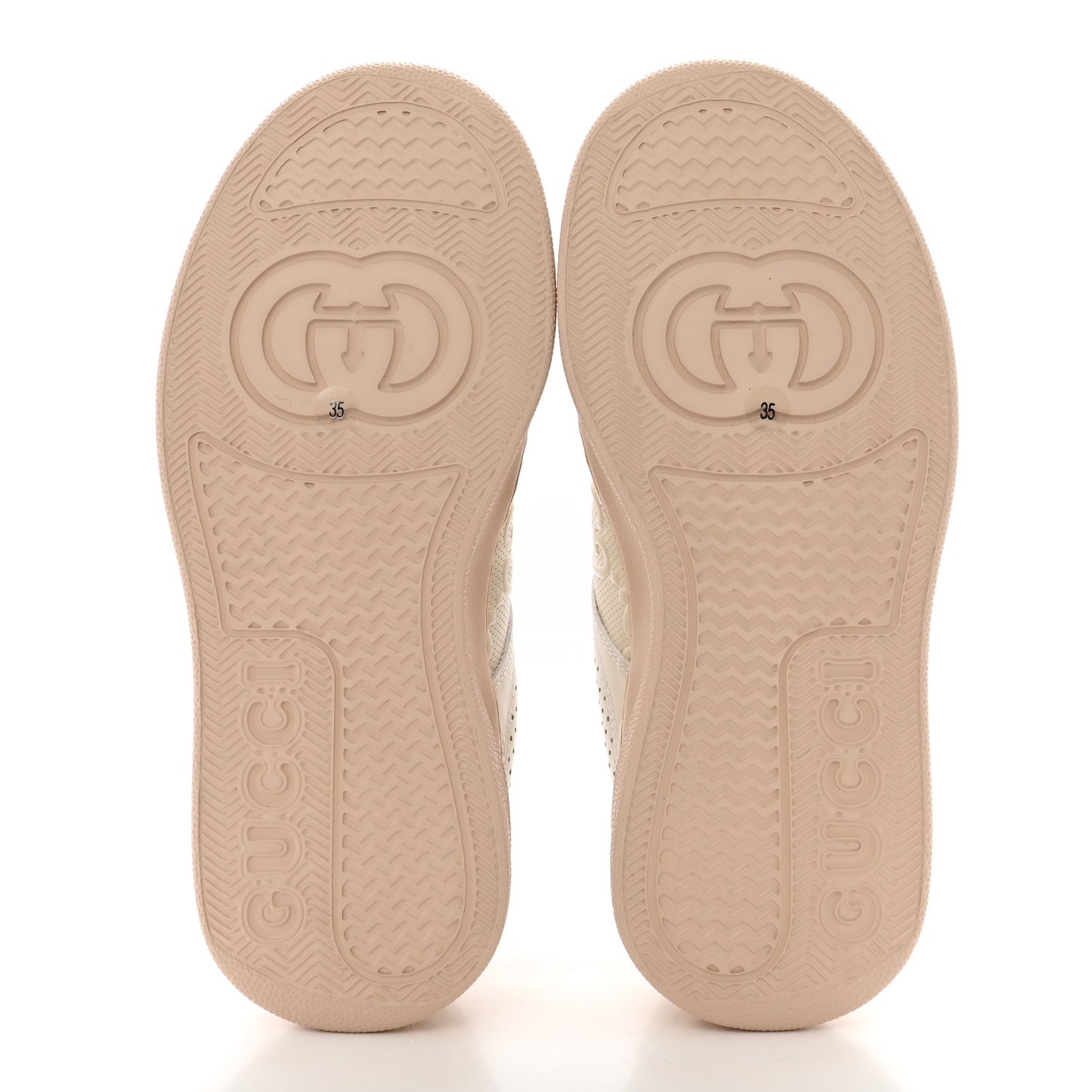 Calfskin GG Tennis Embossed Womens Platform 55mm Sneakers 35 White