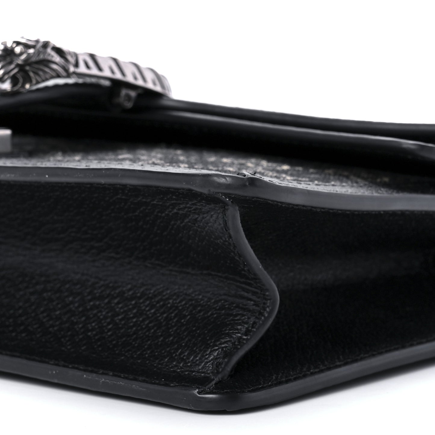 Jacquard Black Denim GG Monogram Textured Dollar Calfskin Small Dionysus Shoulder Bag Black Ivory