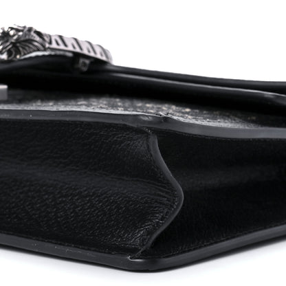 Gucci Jacquard Black Denim GG Monogram Textured Dollar Calfskin Small Dionysus Shoulder Bag Black Ivory 9 of 10