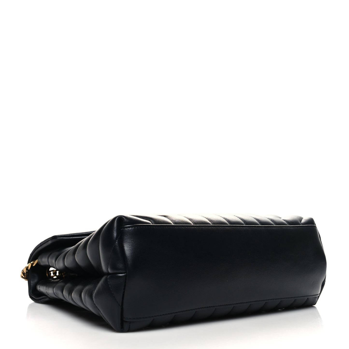 Calfskin Y Quilted Monogram Medium Loulou Chain Satchel Black
