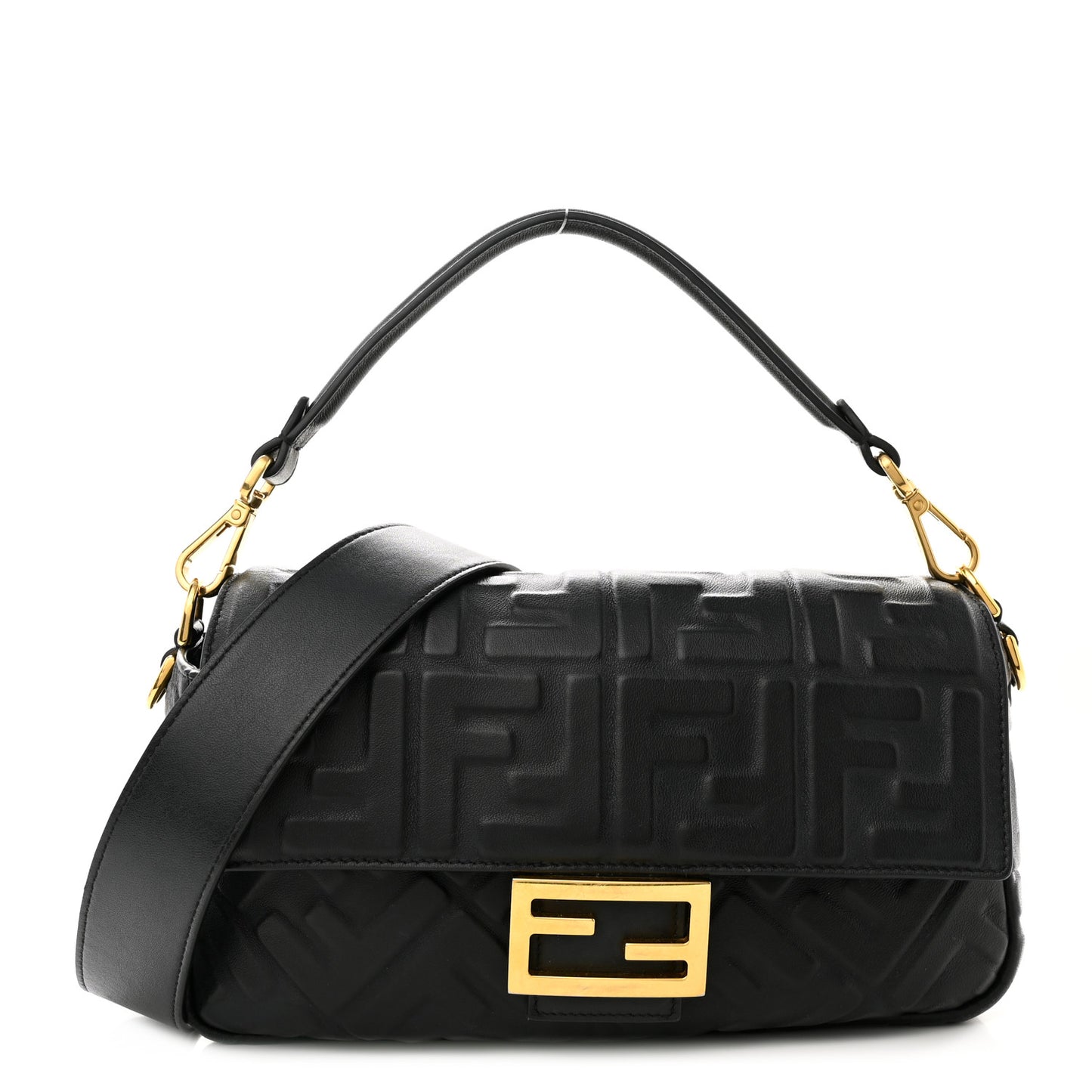 Nappa FF 1974 Embossed Baguette Black