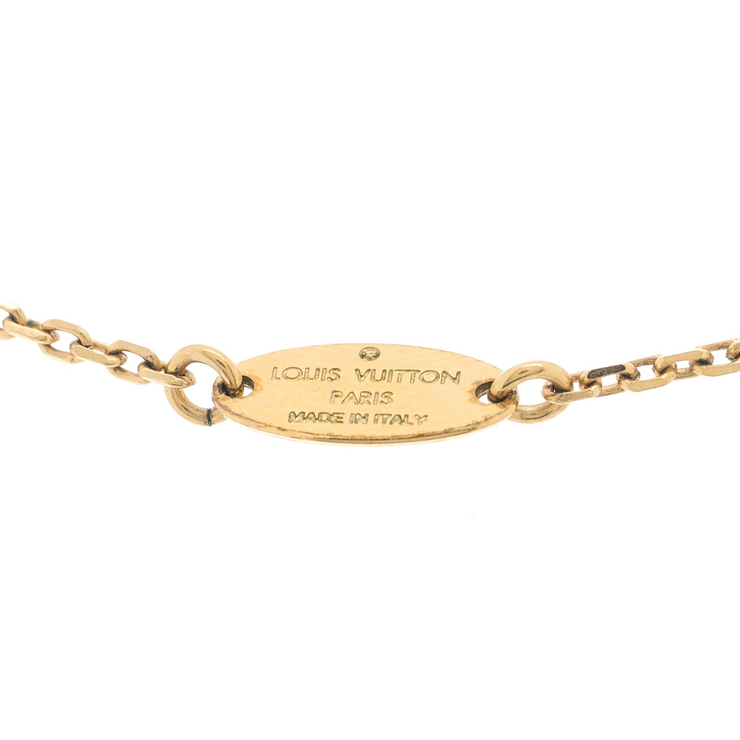 Louis Vuitton Brass Essential V Necklace Gold 4 of 5