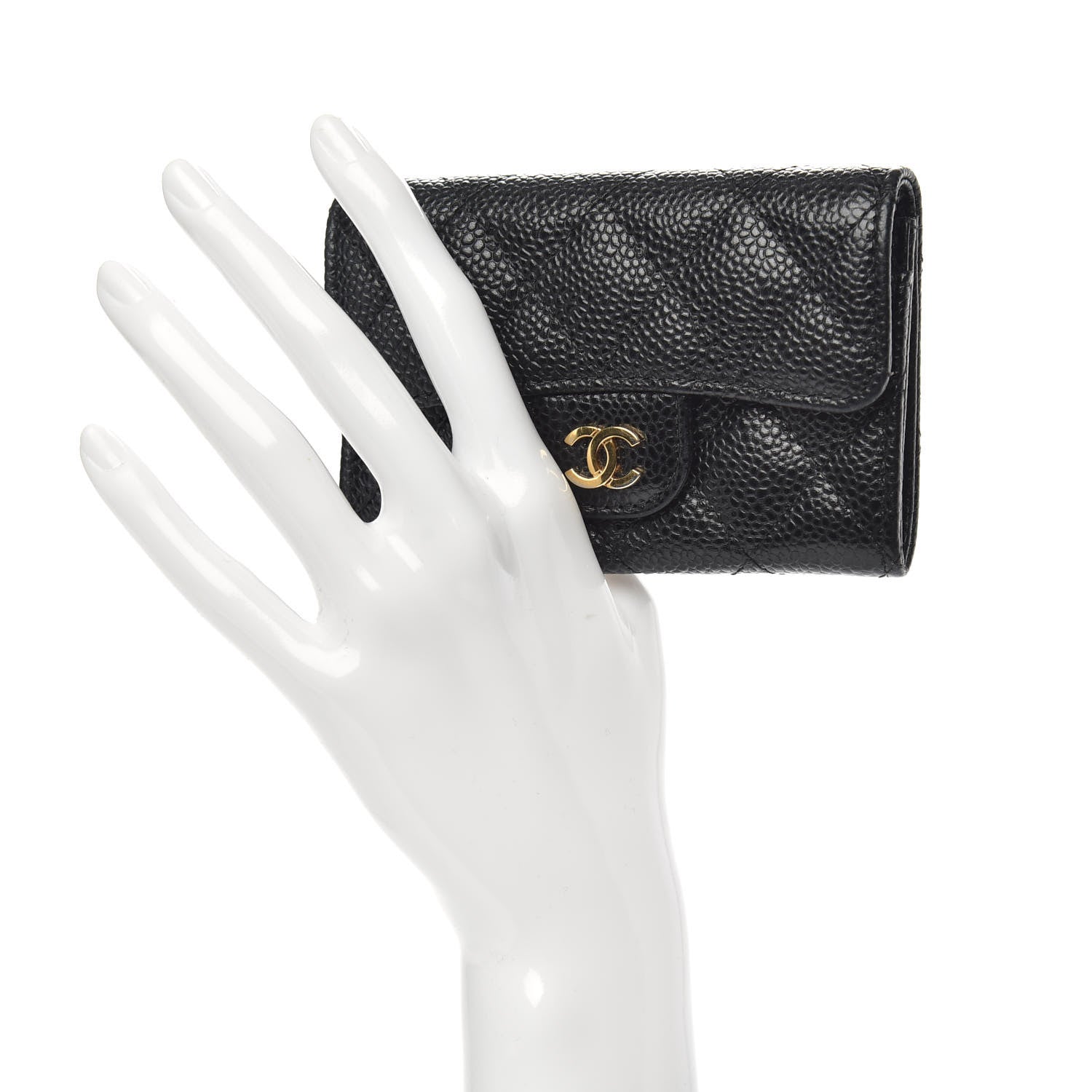 Chanel Caviar Quilted Flap Card Holder Black 2 of 9