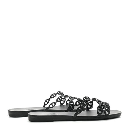 Hermes Rubber Chaine d'Ancre Rivage Sandals 38 Black 4 of 7