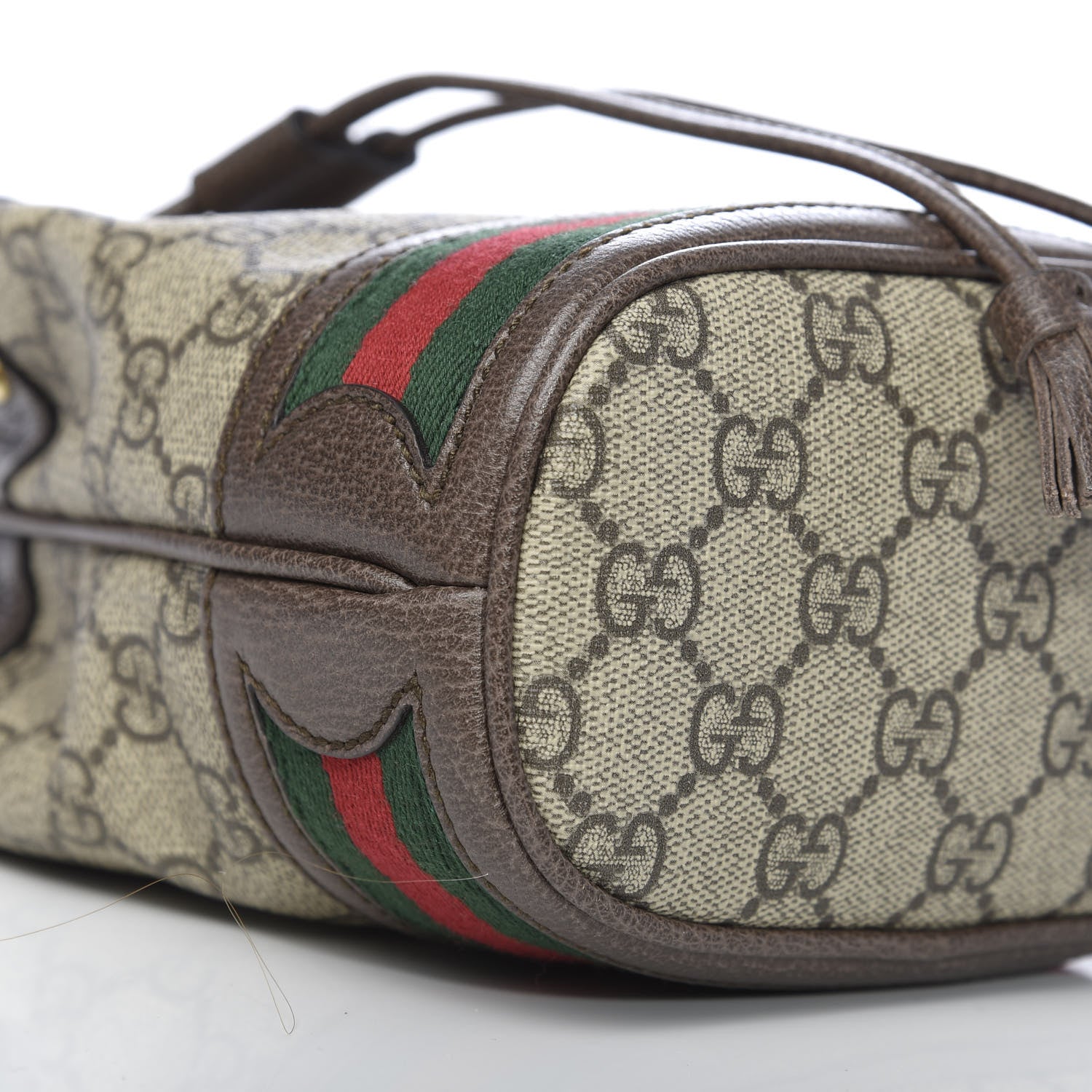 Gucci GG Supreme Monogram Web Mini Ophidia Bucket Bag Brown 8 of 10