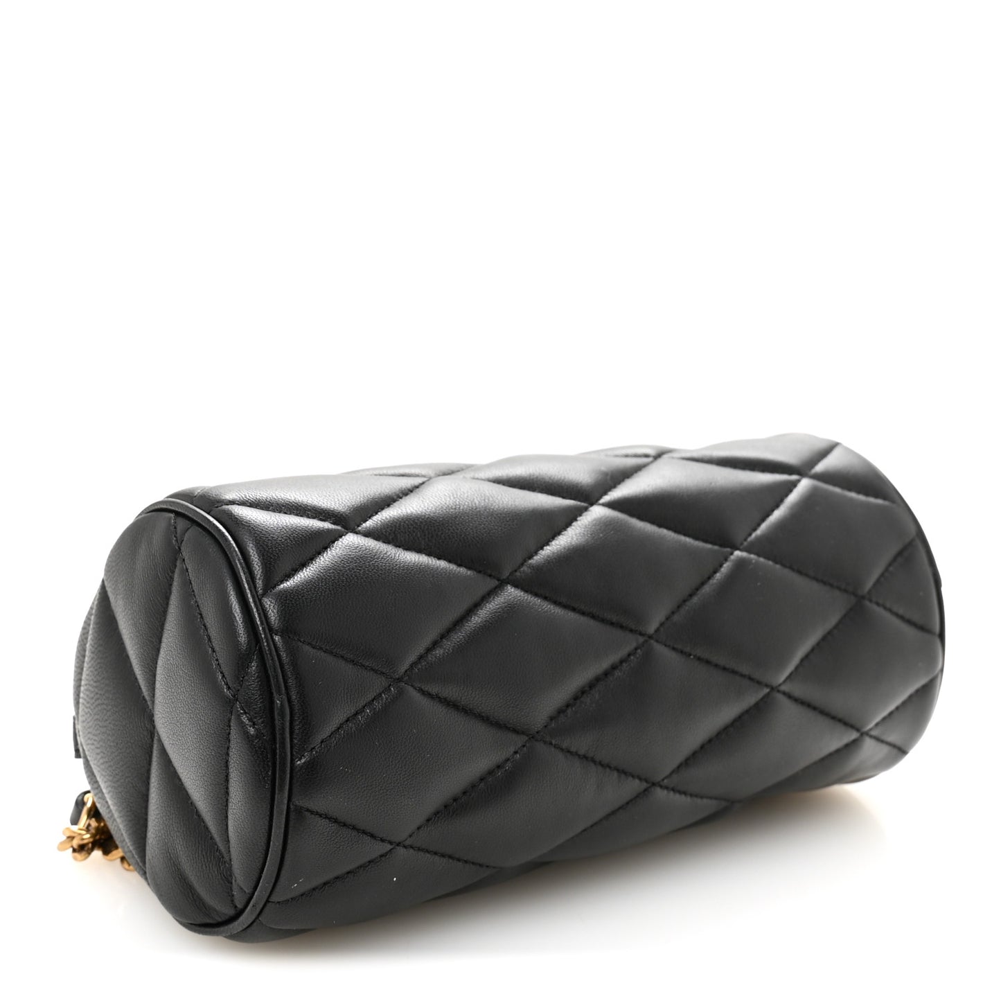 Lambskin Monogram Mini Sade Tube Bag Black