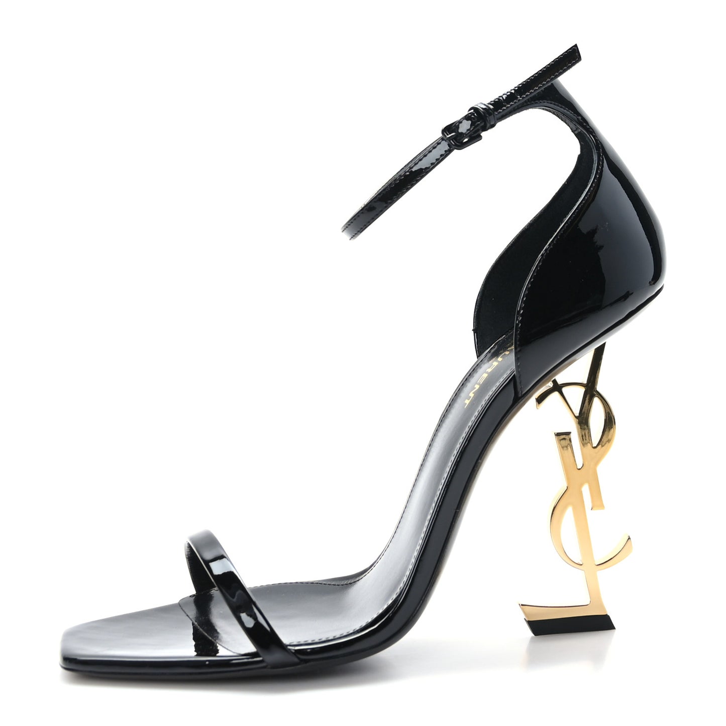 Patent Calfskin Opyum 110 Sandals 40 Black Gold