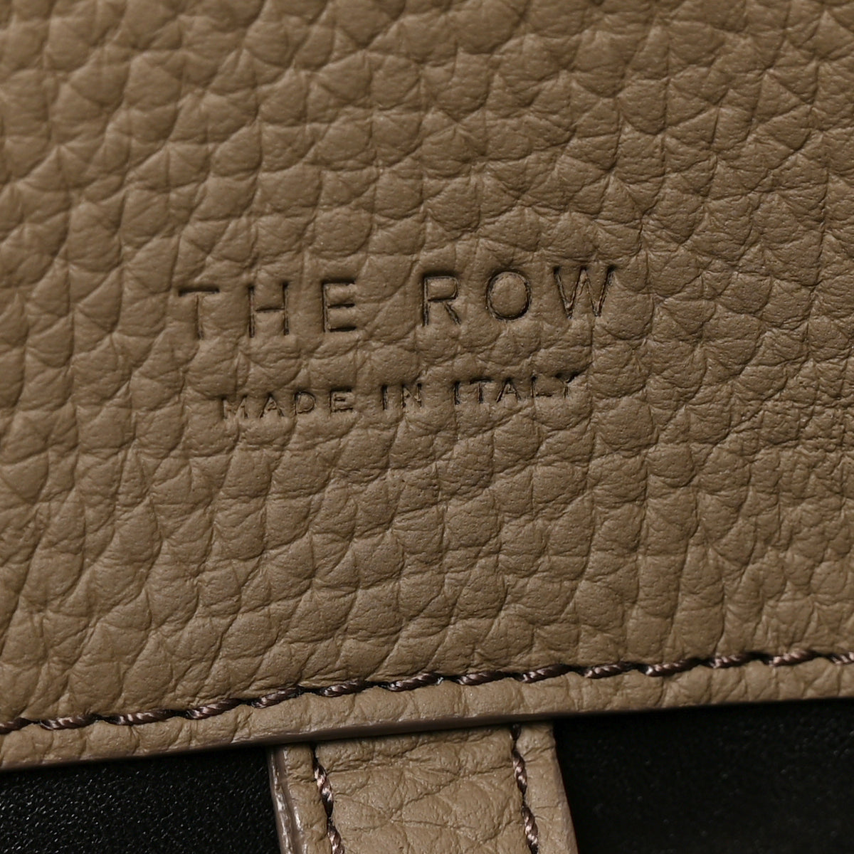 Matte Grained Calfskin Margaux Shoulder 12  Dark Taupe