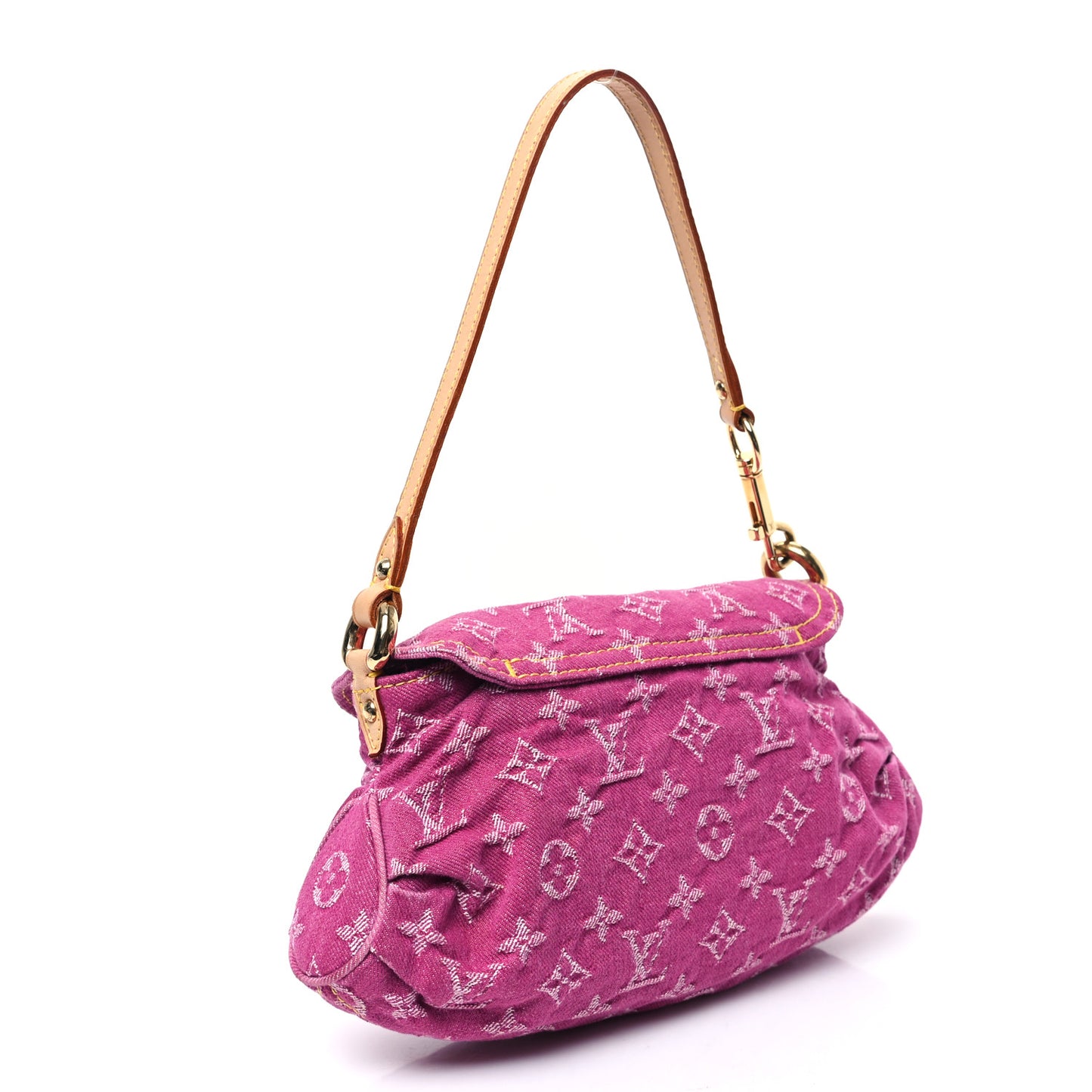 Monogram Denim Mini Pleaty Fuchsia