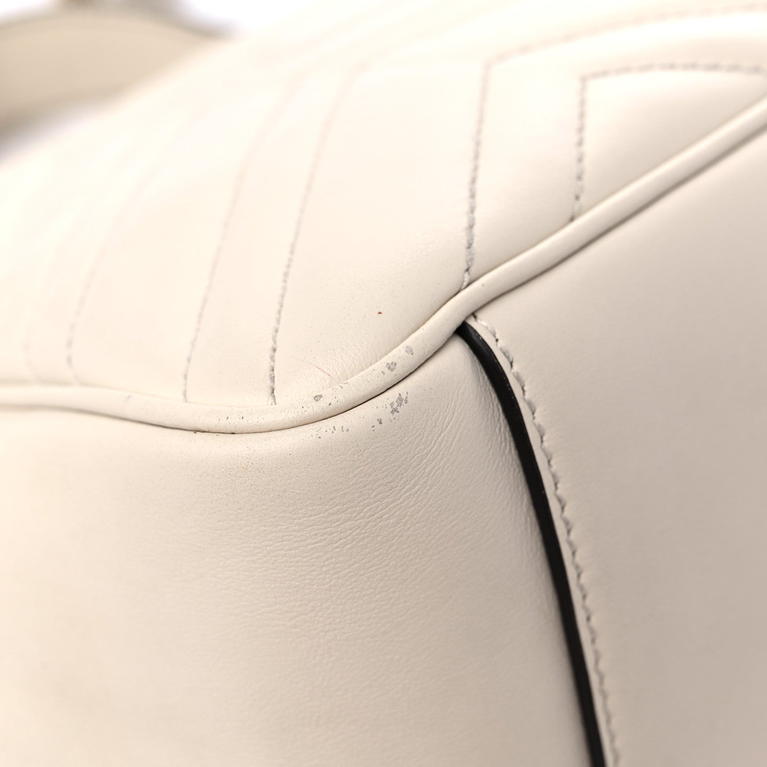Gucci Calfskin Matelasse Small GG Marmont Top Handle Shoulder Bag White 10 of 18