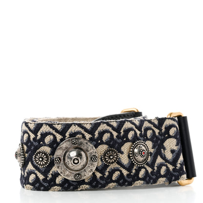 Christian Dior Oblique Studded Shoulder Strap Blue 2 of 5