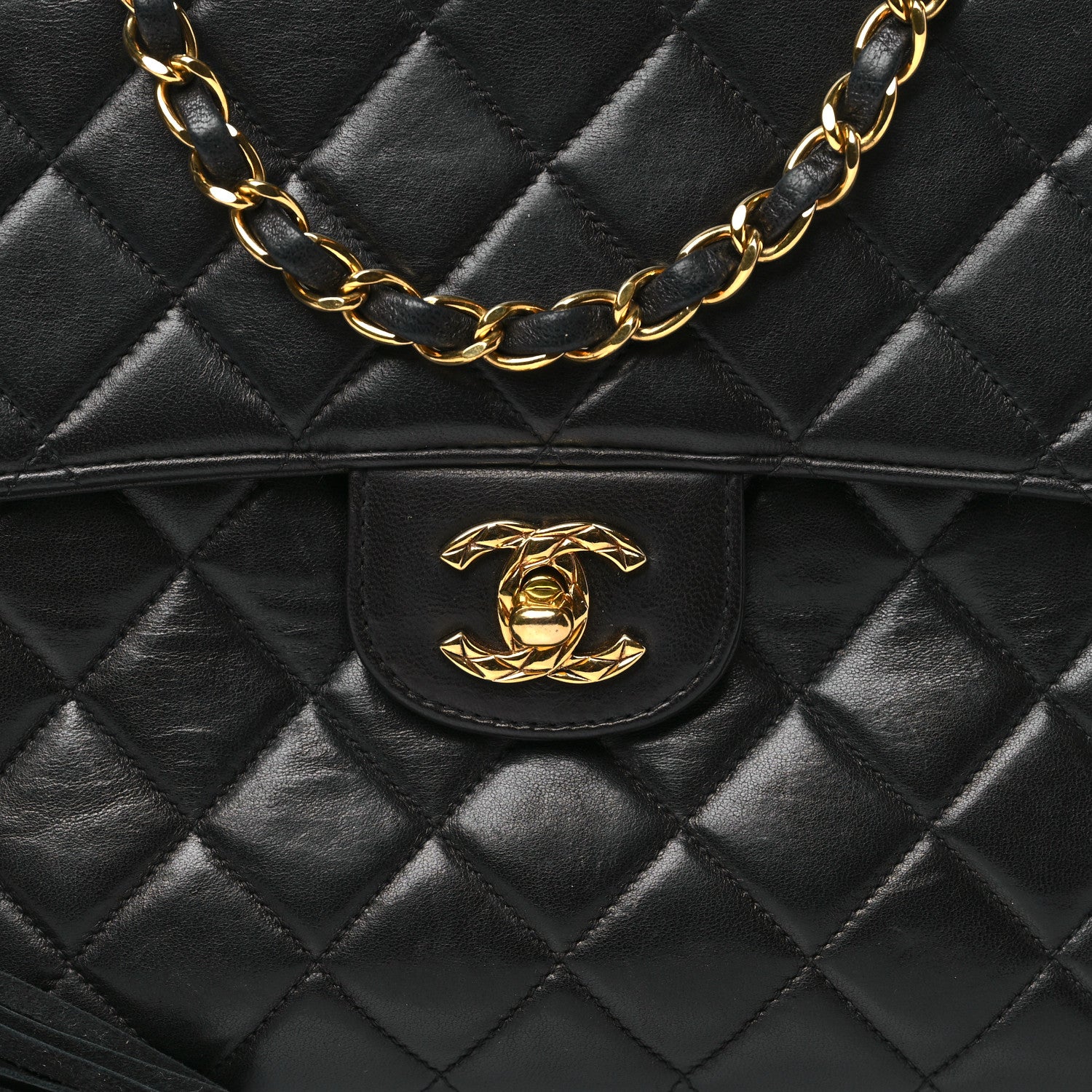 Chanel Lambskin Quilted Tassel Camera Case Black 8 of 10
