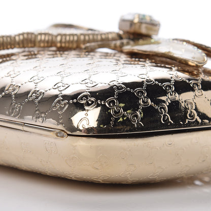 Gucci Metal Guccissima Dragonfly Minaudiere Clutch Gold 9 of 16