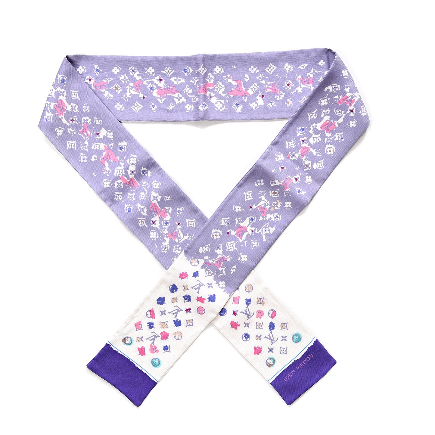 Silk Monogram Splash Bandeau