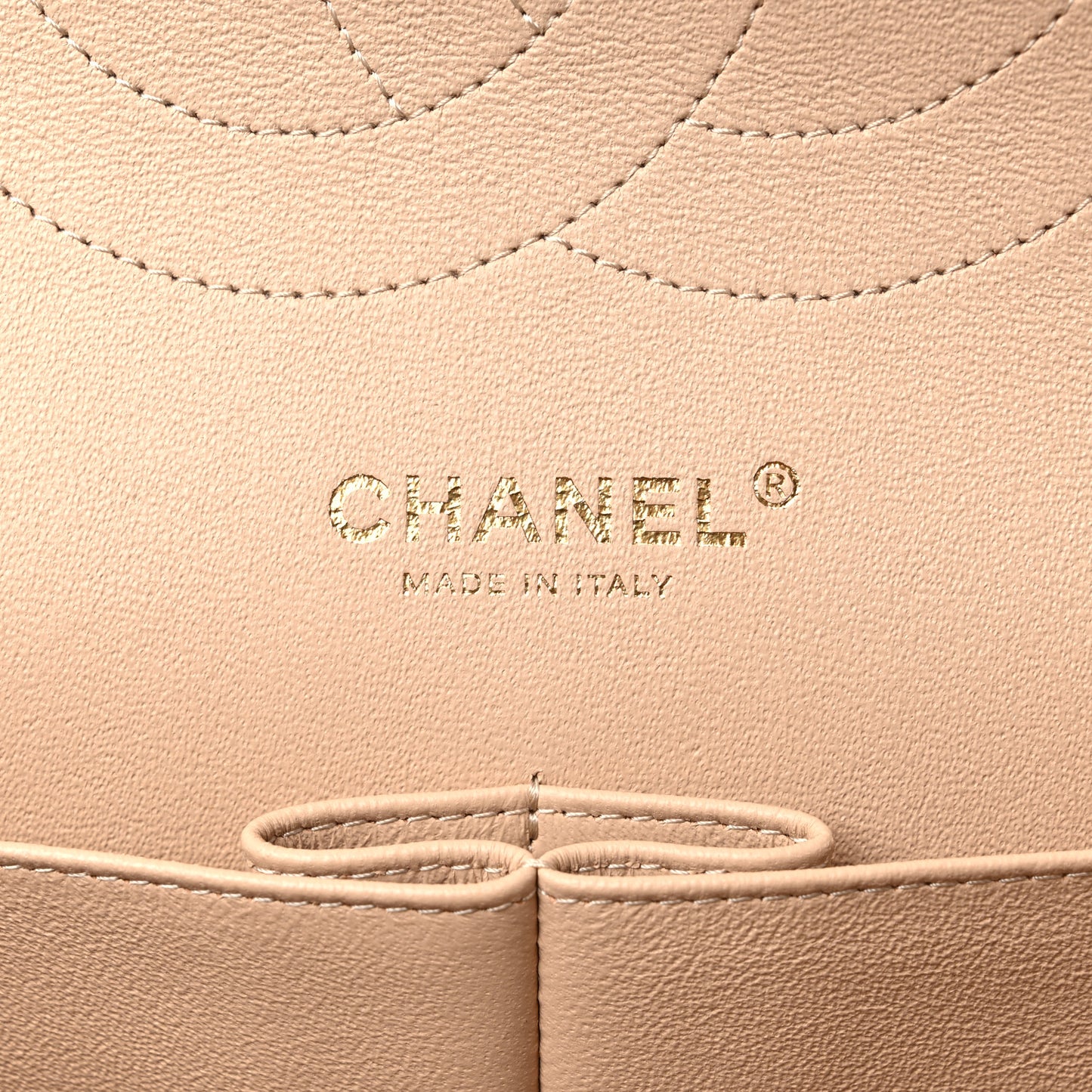 Caviar Quilted Jumbo Double Flap Beige