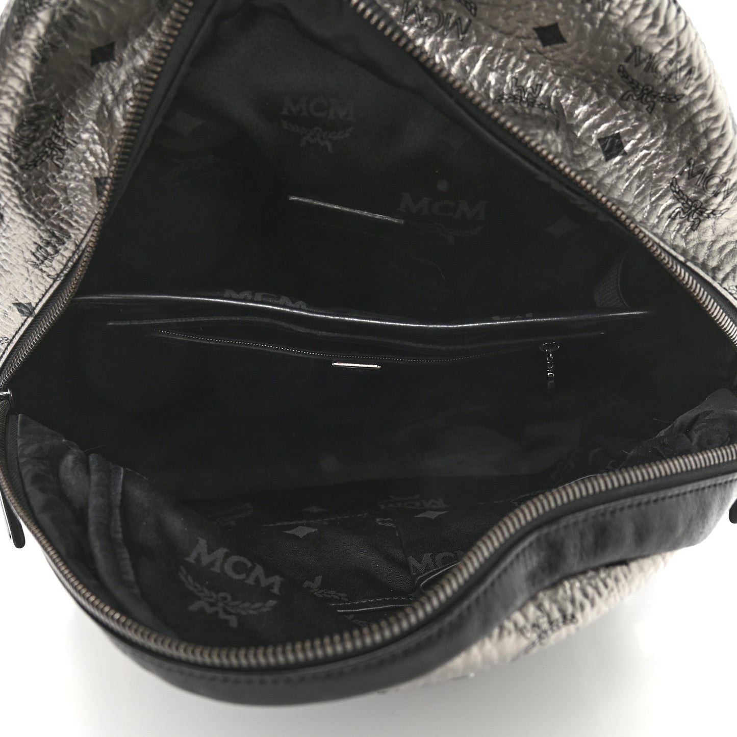 Metallic Visetos Medium Stark Backpack Silver Black