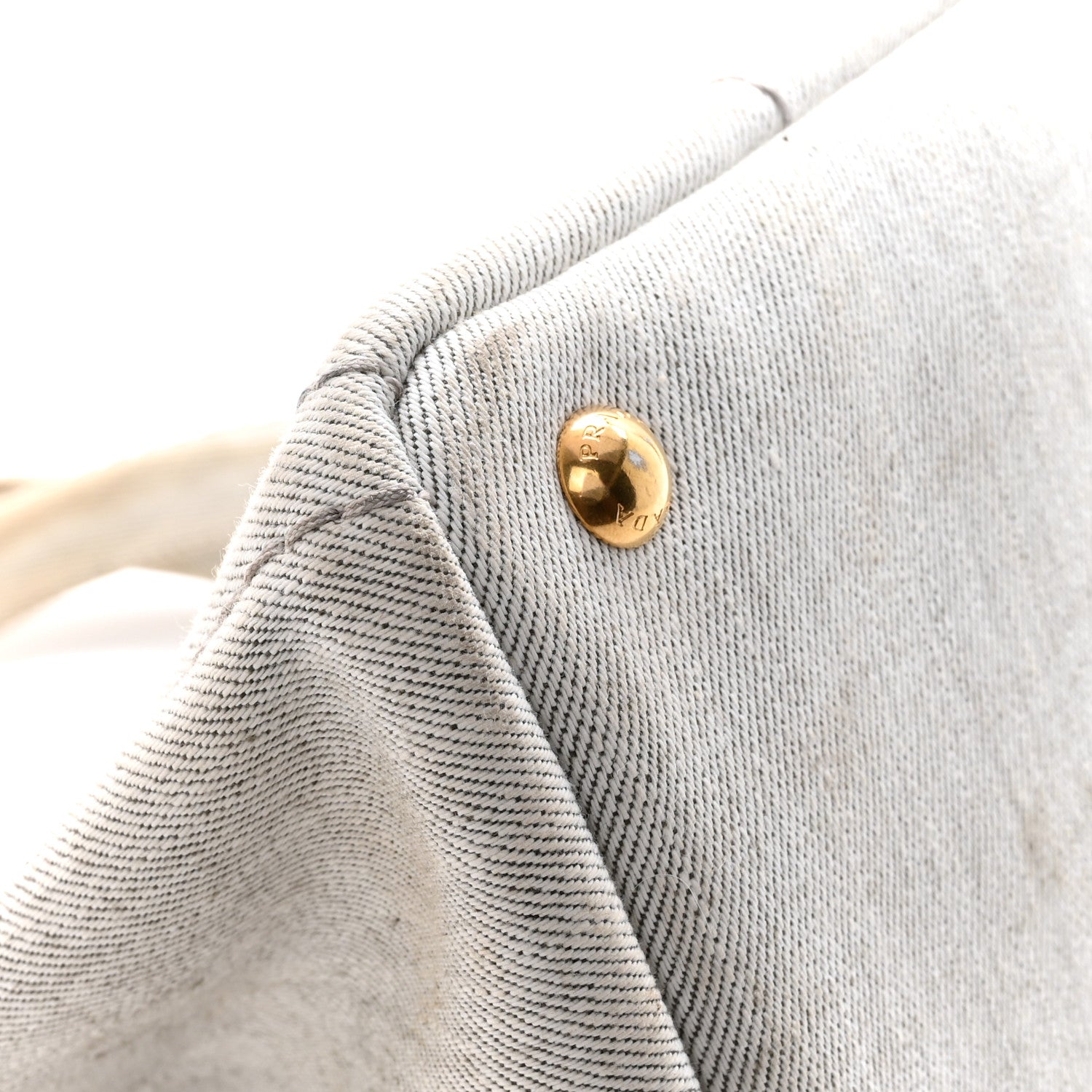Prada Denim Logo Tote White 14 of 15