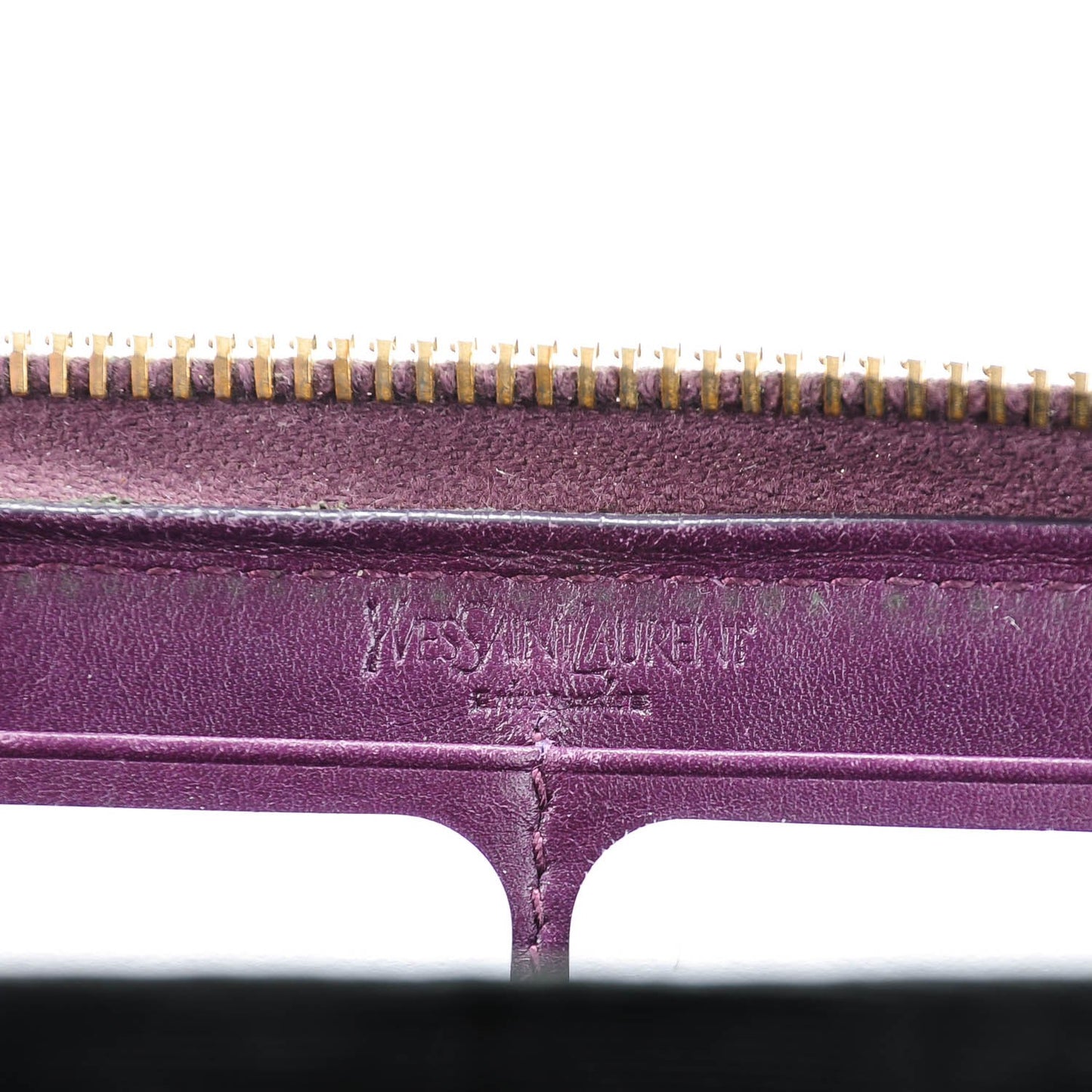 Textured Patent Calfskin Belle De Jour Zip Around Wallet Purple
