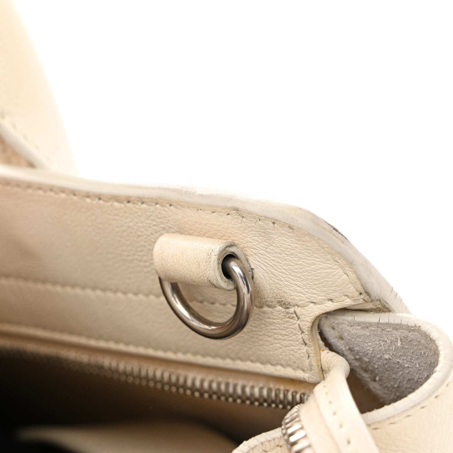 Smooth Calfskin Heart Embroidered Baby Monogram Downtown Cabas New Milk