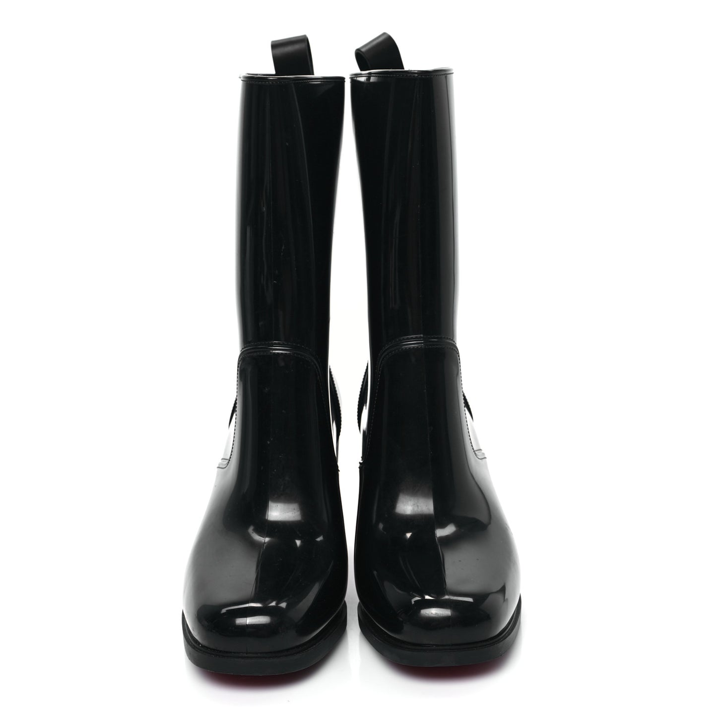 Recycled PVC Calfskin Loubirain 70 Boots 37 Black