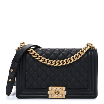 Chanel Lambskin Quilted Medium Boy Flap Black 1 of 12