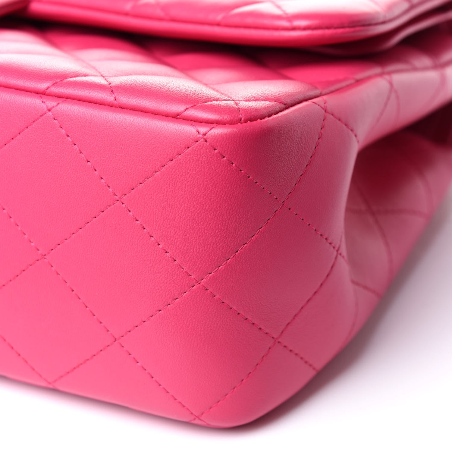 Chanel Lambskin Quilted Jumbo Double Flap Fuchsia 10 of 10