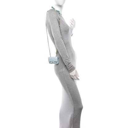 Chanel Lambskin Quilted Flap Bow Chain Waist Bag Light Blue 2 of 11
