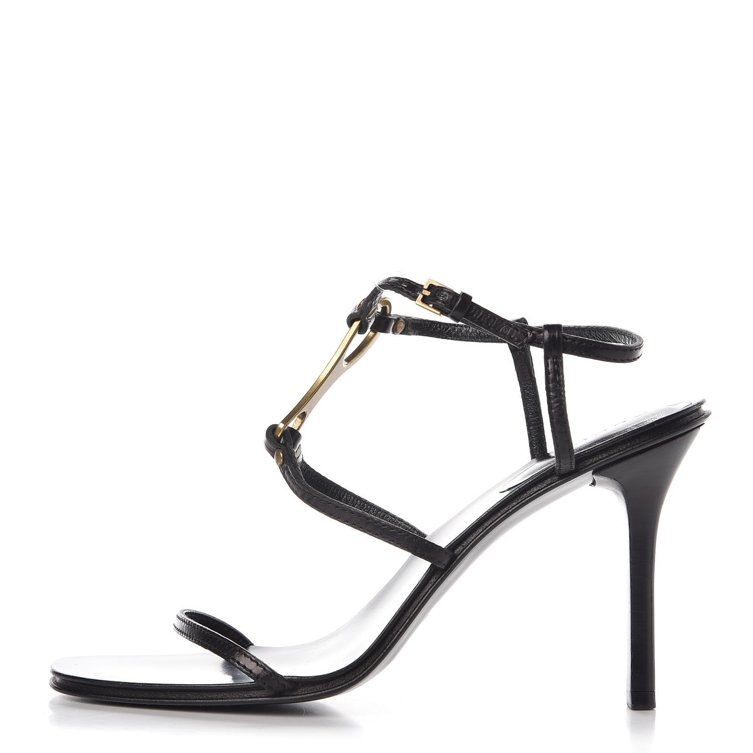 Gucci Calfskin Strappy Sandals 7 Black 1 of 10