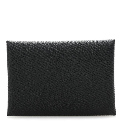 Hermes Epsom Calvi Duo Card Case Black 1 of 8