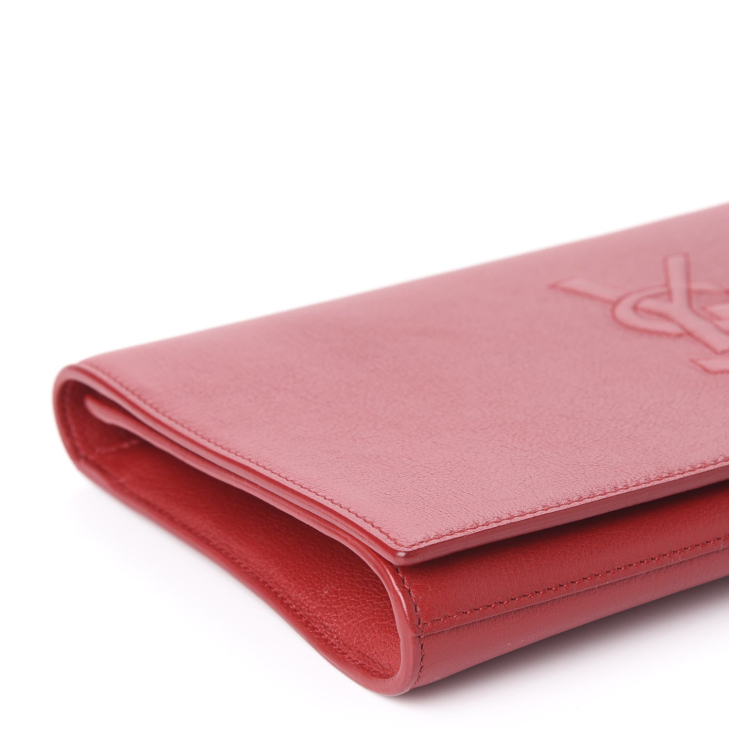 Saint Laurent Calfskin Monogram Large Belle De Jour Clutch Red 5 of 8